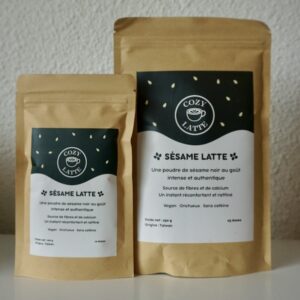 Poudre de Sésame noir pour boissons latte